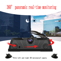 Caméra embarquée DVR de voiture Android ADAS WiFi 4G 10 pouces Full HD 1080P 4 objectifs 2 Go + 32 Go Enregistreur vidéo avec navigation GPS Caméra de véhicule