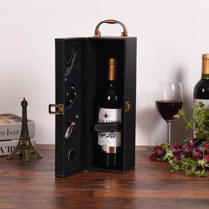 Caja de regalo de vino de madera marrón Vintage individual hecha a mano elegante caja de sombra de madera con correas para presentación de almacenamiento de botellas - Product Image 3