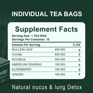Té de Hoja de Gordolobo Natural para Desintoxicación Pulmonar, Apoyo Respiratorio para Fumadores, Limpieza de Mucosidad, Té Desintoxicante Pulmonar, 15 Bolsitas - Product Image 6