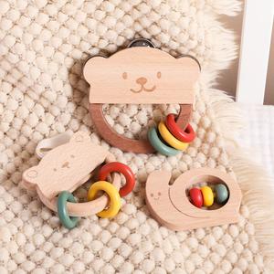 Ensemble <span class=keywords><strong>de</strong></span> hochets en bois pour bébé adorable en forme d'ours et d'<span class=keywords><strong>escargot</strong></span>, aide au développement précoce, hochets pour bébé, <span class=keywords><strong>anneau</strong></span> <span class=keywords><strong>de</strong></span> <span class=keywords><strong>dentition</strong></span> - Product Image 3