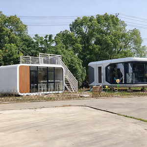 <span class=keywords><strong>Casa</strong></span> contenedor de cápsula espacial móvil de lujo con baño de cocina de dormitorio y diseño de doble piso para acampar al aire libre - Product Image 3