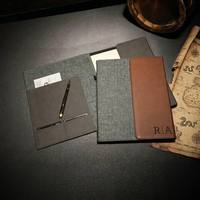 Portefeuille en cuir gravé au laser personnalisé, organiseur en cuir, portefeuille avec monogramme personnalisé, cadeau d'affaires, journal gravé