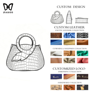 Bolso de Mano de Diseño de Lujo Premium, Cuero con Textura de Caimán Auténtico, Bolso de Mujer con Logotipo Personalizado, Bolsos Elegantes para Dama, Venta al Por Mayor - Product Image 2
