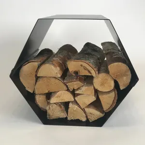 JH-机械定制六角形壁炉配件木材和火种堆垛机木柴储物架
