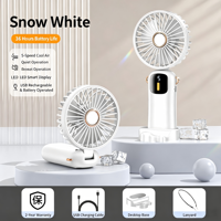 Ventilador de Escritorio Mini Portátil con Pantalla LED Inteligente, Recargable y Enchufable, con Cuatro Colores, Venta al Por Mayor de Fábrica