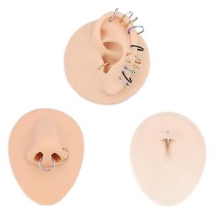 Ensemble de bijoux piercing en acier inoxydable avec zircon incrusté, design géométrique, pour cadeau de mode - Product Image 5