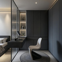 Système de dressing moderne sur mesure autoportant, gain de place, montage facile, armoire de rangement pour chambre d'appartement en MDF, OEM