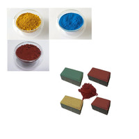 Pigment en poudre, colorant, oxyde de fer, couleur jaune noir bleu vert