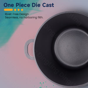 طقم أواني طهي من الألمنيوم المصبوب متعدد الاستخدامات بطلاء رخامي غير لاصق لطهي البرياني والحساء واليخنة - Product Image 6