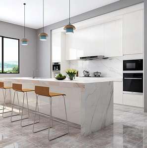 ऑप्पोपोलिया मुक्त डिजाइन उच्च चमक lacquer प्लाईवुड फर्नीचर आधुनिक रसोई क्वार्ट्ज काउंटटॉप्स द्वीप भंडारण e0 रसोई अलमारियाँ - Product Image 3