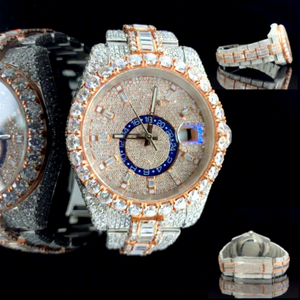 Luxury Automatic Iced Moissanite <b>Watch</b> for <b>Men</b> & Women 10 Bar Water Resistant Stainless Steel Case & Band Alarm Diver - Product Image 1