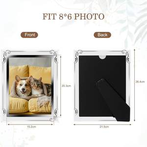 Cadre photo en verre cristal argenté, cadres photo en verre transparent 4x6, 5x7, 6x8 pouces, A4, pour utilisation en fête - Product Image 2