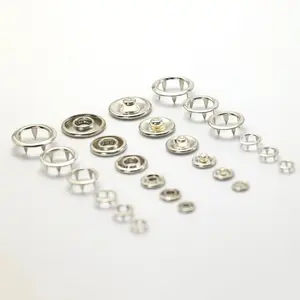 Custom Size Open Ring Prong Snap Fasteners Buttons For Cloth