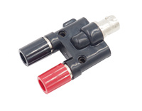 Adaptateur BNC Femelle vers Double Bornier Banane 4mm, Connecteur de Test Coaxial RF pour Oscilloscope Multimètre
