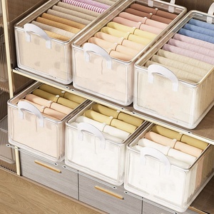 2025 Best Durable Plastic Clothes Storage Bins <strong>Stackable</strong> Wardrobe Storage Containers Cube Storage <strong>Basket</strong> for Organizing Clothing - Product Image 3