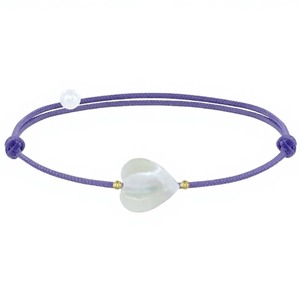 <span class=keywords><strong>LES</strong></span> <span class=keywords><strong>POULETTES</strong></span> BIJOUX-Bracelet à maillons et chaîne en nacre avec petit cœur-Classic-Violet - Product Image 5