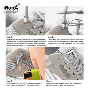 <span class=keywords><strong>IRun</strong></span>-cordones elásticos redondos para zapatillas, cordones semicirculares de nailon con cierre de cápsula de Metal, sin cordones - Product Image 2