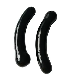 Diy alami dipoles kustom sihir hitam obsidian kristal pijat bengkok tubuh tongkat pijat penis dildo untuk latihan seks