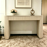 Table d'appoint moderne en travertin, table console d'entrée pour salon, meubles en pierre de travertin pour la décoration de villa, maison, hôtel