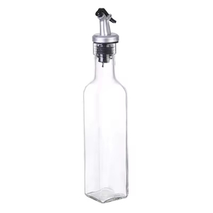 Transparent Lead-Free Luxury Glass Olive Oil Bottle 150ML 250ML 500ML Kitchen Oil Dispenser Daily Use for Food Packaging Sale - Product Image 4