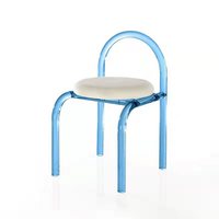 Chaise de maquillage en acrylique transparent pour filles de luxe léger personnalisé chaise de salle à manger colorée présentoir en cristal de célébrités Internet