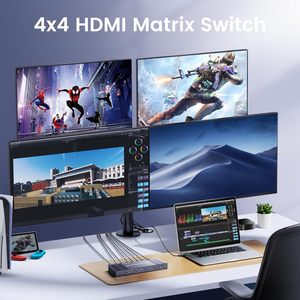 Syong đúng 4x4 <span class=keywords><strong>HDMI</strong></span> Ma Trận chuyển đổi 4K 30Hz, 4 trong 4 out <span class=keywords><strong>HDMI</strong></span> chuyển đổi với từ xa hỗ trợ HDR 3D <span class=keywords><strong>HDMI</strong></span> 1.4 HDCP 1.4 downscale 1080P - Product Image 2