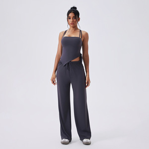 RUIQUWIN Conjunto Deportivo Personalizado de Verano 2026 para Mujer, de Secado Rápido, Transpirable, Elástico en Cuatro Direcciones, sin Costuras, con Rayas, Sujetador Deportivo y Pantalones para Correr - Product Image 4