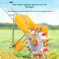 Nouveau Semoir Manuel de Précision à 2 Rangs, Petit Planteur Agricole Multifonctionnel avec Épandeur d'Engrais Poussé à Main pour Maïs et Soja