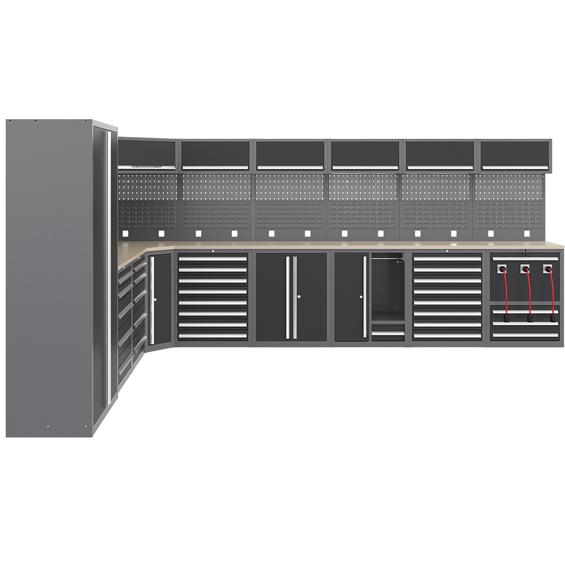 Black Corner Combination Metal Tool Cabinet