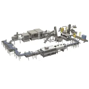 Pabrik Air Otomatis Lini Produksi Air Mineral dengan Mesin Pengisian dan Pengemasan