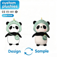 Peluche Panda Mignonne, Douce et Moelleuse, avec Couvercles de Tête Lapin, Dinosaure, Licorne, Tournesol, Vente en Gros, Peluche Personnalisée