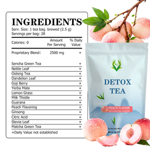 Peach Detox Tea Bags with Dandelion Leaf Boosts Energy Digestion Natural Cleanse Supports Weight Goals Peach Detox Tea - Product Image 2