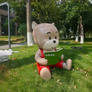 Nhà Máy Giá Nhựa Điêu Khắc Hình Học Gấu Cho Quy Mô Lớn Trung Tâm Mua Sắm Ngoài Trời Cảnh Quan Điêu Khắc - Product Image 3