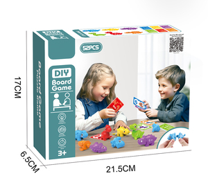 Jeu éducatif en plastique coloré de dinosaures de dessin animé, jeu de correspondance des couleurs <span class=keywords><strong>math</strong></span>ématiques avec cartes nominatives pour les enfants de 5 à 7 ans - Product Image 2