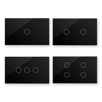 Interrupteur mural tactile Wifi Standard US amélioré Compatible avec neutre/non neutre 1/2/3/4 Gang blanc noir Gua panneau en verre trempé
