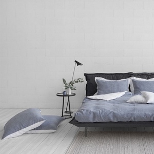 Color Block Custom <b>Size</b> Queen <b>King</b> Luxury French Organic Flax Fabric Linen Duvet Bedding Set Pillowcase Set Pure Linen - Product Image 4