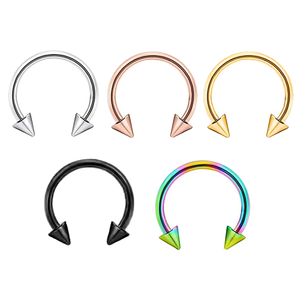 Anelli in <span class=keywords><strong>acciaio</strong></span> inossidabile per il naso Piercing al naso 16g argento oro nero a ferro di cavallo orecchino e anello per le labbra 8mm gioielli regalo di nozze - Product Image 1