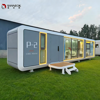 Unité mobile en acier toutes saisons, type Apple Cabin, personnalisable, étanche, préfabriquée, alimentée à l'énergie solaire, pour habitation, bureau ou vacances