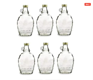 Bottiglie di sciroppo di vetro vuote da 12 once per l'inscatolamento con coperchi metallici bottiglie di sciroppo di acero di vetro - Product Image 2