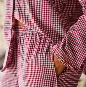 Conjunto <span class=keywords><strong>de</strong></span> Pijama <span class=keywords><strong>de</strong></span> Algodón <span class=keywords><strong>100</strong></span>% <span class=keywords><strong>para</strong></span> Mujer, Venta al por Mayor, Ropa <span class=keywords><strong>de</strong></span> Dormir a Cuadros, Pijama con Volantes Teñido con Hilo, Ropa <span class=keywords><strong>de</strong></span> Estar Transpirable, Ropa <span class=keywords><strong>de</strong></span> Dormir <span class=keywords><strong>para</strong></span> Mujer - Product Image 2