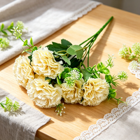 Klaar voor verzending Realistische Kunstmatige Anjerboeket Zijden Kleine Bloemenbundel voor Snelle Levering Online Groothandel