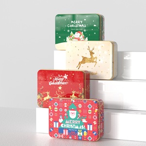 Boîte en métal rectangulaire de Noël en stock |   Boîte à bonbons et biscuits en métal épaissi |   Boîte Cadeau de Noël en Gros - Product Image 4