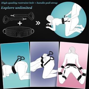 Verstellbare Handschellen Fußfesseln Oberschenkelmanschetten Knebel Augenbinde Klemmen 9-teiliges Set Fesselset <span class=keywords><strong>Sex</strong></span> Bondage BDSM Frauen Erwachsene Paar Spielzeug - Product Image 2