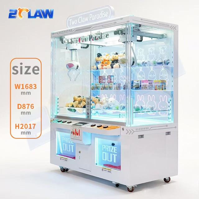 Japanese Style Plastic Two Claw Prize Machine 2 Player Coin Operated Arcade Crane Ofo Japanese Claw Machine for Plush Toys