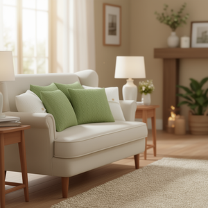 Fundas de almohada decorativas SOGA, 6 piezas, tejidas y con diseño de cable, en verde y blanco, para cojines de asiento y almohadas - Product Image 2