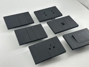 Nouvelle conception, interrupteur mural et prise à grand panneau de couleur noire, prise thaïlandaise, appareil domestique pour produits électriques - Product Image 2