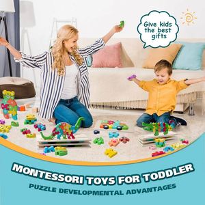 Rompecabezas de madera 3D de alta calidad Juego de rompecabezas de inteligencia de cognición de Aprendizaje Temprano educativo para niños Juguetes - Product Image 6