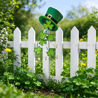 Piquet de jardin en fer robuste avec motif de chapeau de la Saint-Patrick, panneau métallique porte-bonheur pour la décoration extérieure de la maison, du jardin, du porche avant et des fêtes