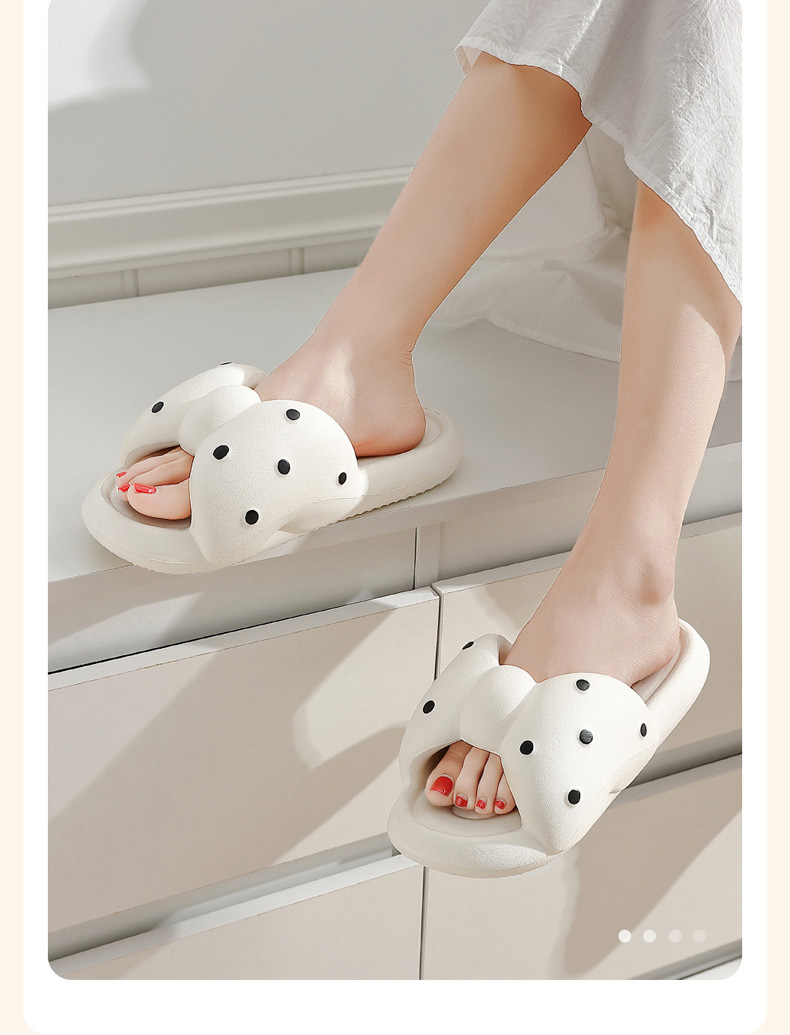 Summer Home EVA Slippers Bathroom Non-slip Thick Bottoming Cute Girls Bow Slides Sandals