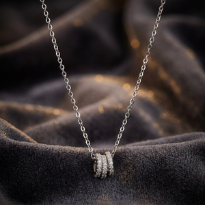 Pendentif en argent 92,5 avec chaîne à maillons 183185, style religieux, forme de chiffre et de lettre, serti de zircon et de strass, unisexe - Product Image 3